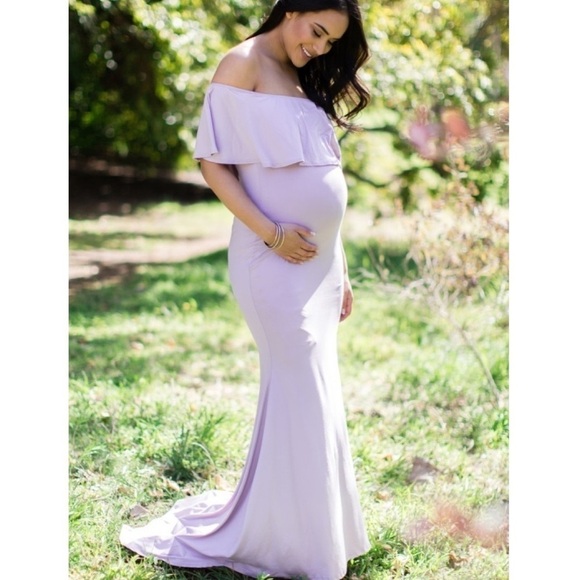 Pinkblush Dresses & Skirts - Pink lush Lavender maternity mermaid maxi dress